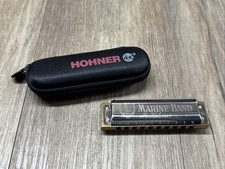 Vintage Hohner Marine Band G Key Harmonica With Case