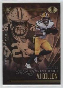 2020 Panini Illusions Trophy Collection Bronze /499 AJ Dillon #26 Rookie RC