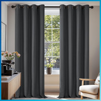 Blickdichte Gardinen 200X140 Cm Dunkelgrau KäLteschutz 2Er Set Schlafzimmer