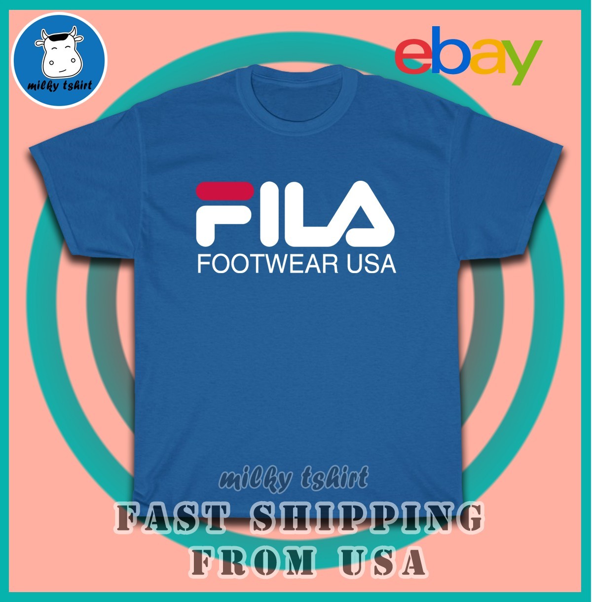 T shirt uomo Fila Sport logo piede taglia americana maglietta uomo nuova