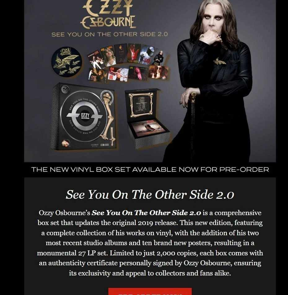 Ozzy Osbourne "See You On The Other Side" v2.0 Vinyl BOX SET 18 LP's NEW - Image 4 of 4
