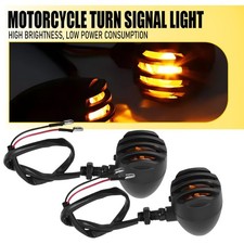 For 12V Signal Motorcycle Light Blinker Turn Amber Front/Rear Lamp Wires) Pair(2