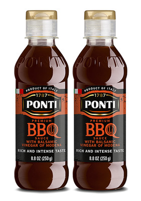 Ponti Premium BBQ Sauce with Balsamic Vinegar of Modena 2 Pack