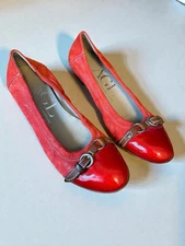 AGL Attilio Giusti Leombruni Monika Cap Toe Leather Ballet Flats Shoes Size 38.5