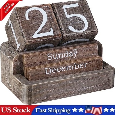 wooden-daily-desk-block-calendar-desktop-perpetual-farmhouse-accessories-office-ebay