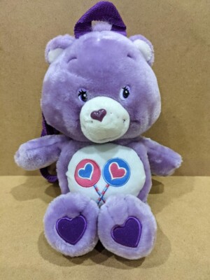 Rare 2003 Care Bear Plush Stuffed Animal SHARE BEAR Purple