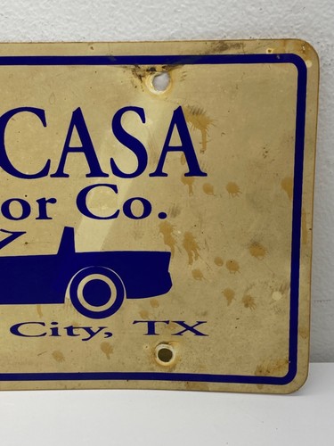 Vintage TU CASA Motor Co. Rio Grande City Texas Novelty License Plate Corvette - Picture 3 of 8