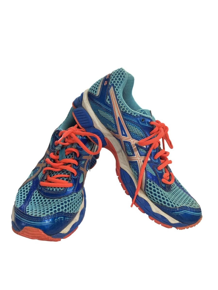 Asics T3C5N Gel-Cumulus 15 Womens Size 9 Blue Orange Mesh  display picture 1