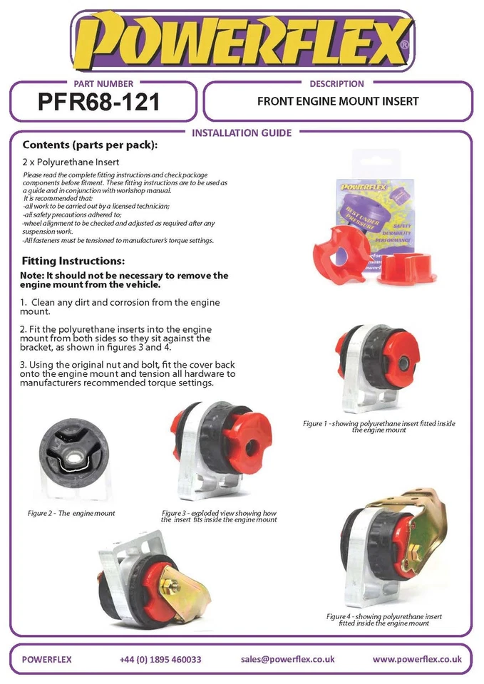 Powerflex Inserto Supporto Motore per Smart Fortwo 450 (1998 - 2007) PFR68-121 - Immagine 3 di 4