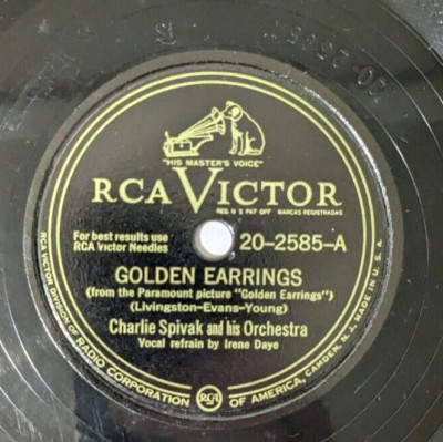 Charlie Spivak - GOLDEN EARRINGS / TENDERLY 78 RPM Victor