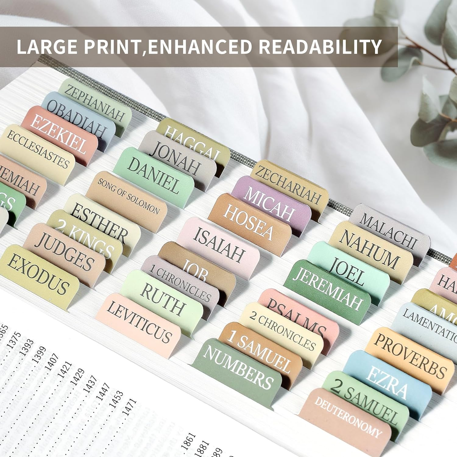 Boho Bible Tabs for Kids - Easy to Read & Apply Laminated Markers  -image