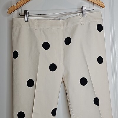 Derek Lam 10 Crosby Cream & Black Dotted Cropped Flared Trouser  display picture 1