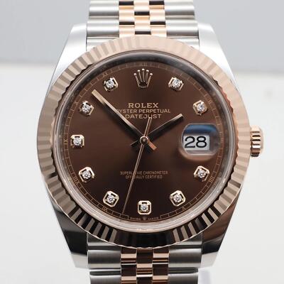 2025 New Rolex 126331 Datejust 41 Chocolate Diamond Dial Jubilee Fluted Watch
