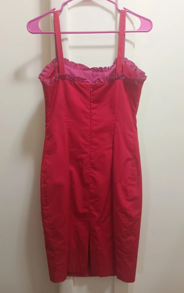 Vestido estilo pin up rojo vintage Y2K Helen Wang New York talla 6 Foto 4 de 4