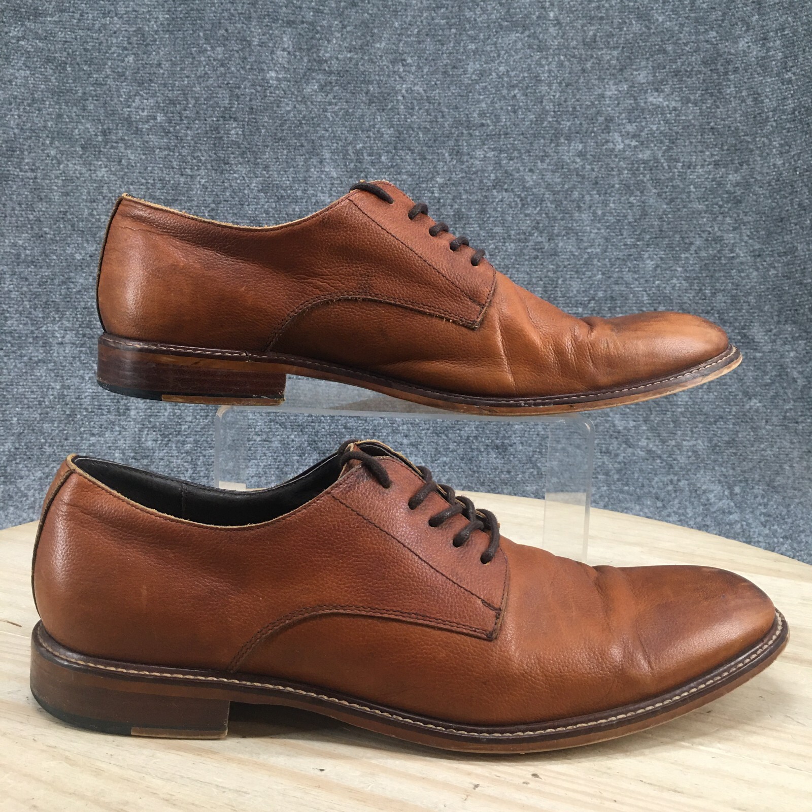 SAOLA Scarpe grigie Aston da uomo 11 5 Orlando abito punta piatta Oxford marrone pelle stringato