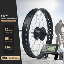 500W Snow E-bike Conversion Kit 36V 48V Rear Cassette Hub Motor 170mm 20 24 26in