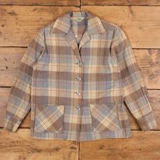 Vintage Kerrybrooke Blazer Jacket M 80s Sears Roebuck Usa Made Plaid Blue