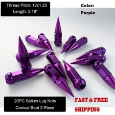 20Pc Purple 2-Pc Spike Lug Nuts 12x1.25 For Subaru BRZ Impreza WRX STI Crosstrek
