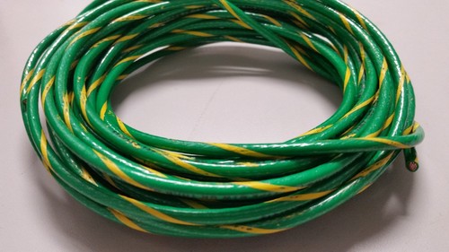 10 GAUGE THHN WIRE GREEN YELLOW 25 FEET THWN 600V COPPER STRANDED  - Picture 1 of 2