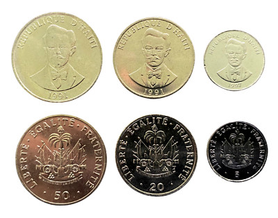 Haiti 3 Coins Set 5, 20, 50  Centimes UNC World Coins