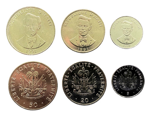 Haiti 3 Coins Set 5, 20, 50 Centimes UNC World Coins