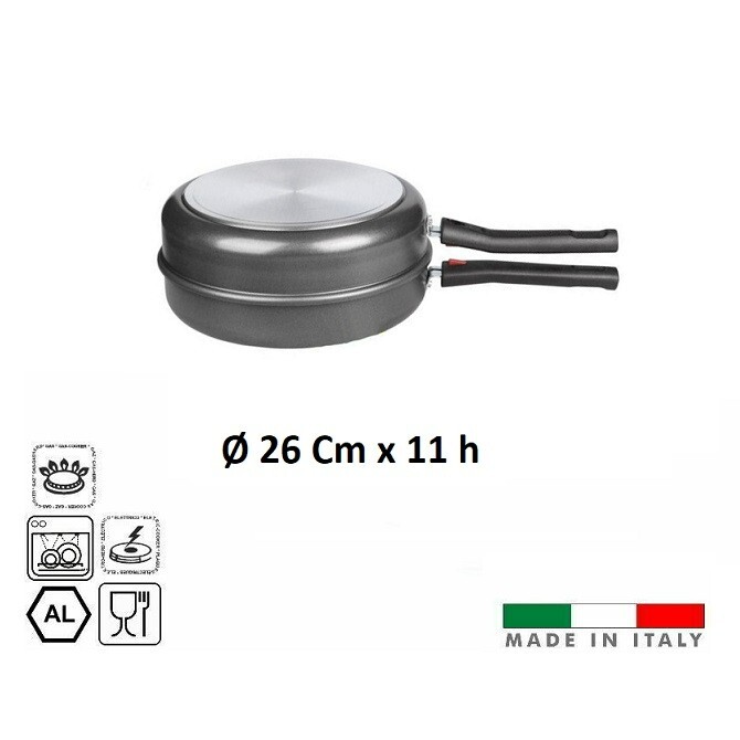 FORNETTO DOPPIO ALTO DOPPIA PADELLA PER FRITTATA Ø 26 Cm GIRAFRITTATA LINEA BLAC