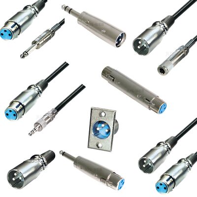 3 pol XLR Audio Kabel Mikrofon Adapter Metall Stecker Buchse Klinke Cinch mic