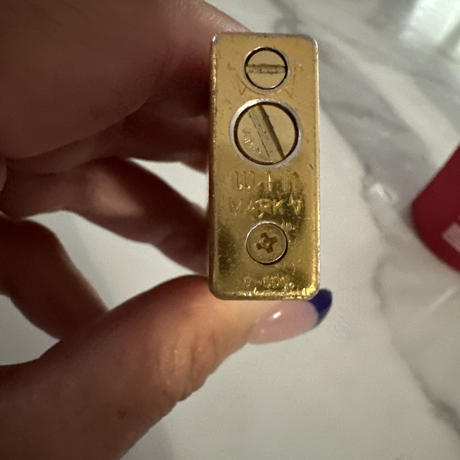 VINTAGE ELECTRONIC GAS LIGHTER ''WIN'' MARK V-GOLD PLATED-1970's. JAPAN-untested