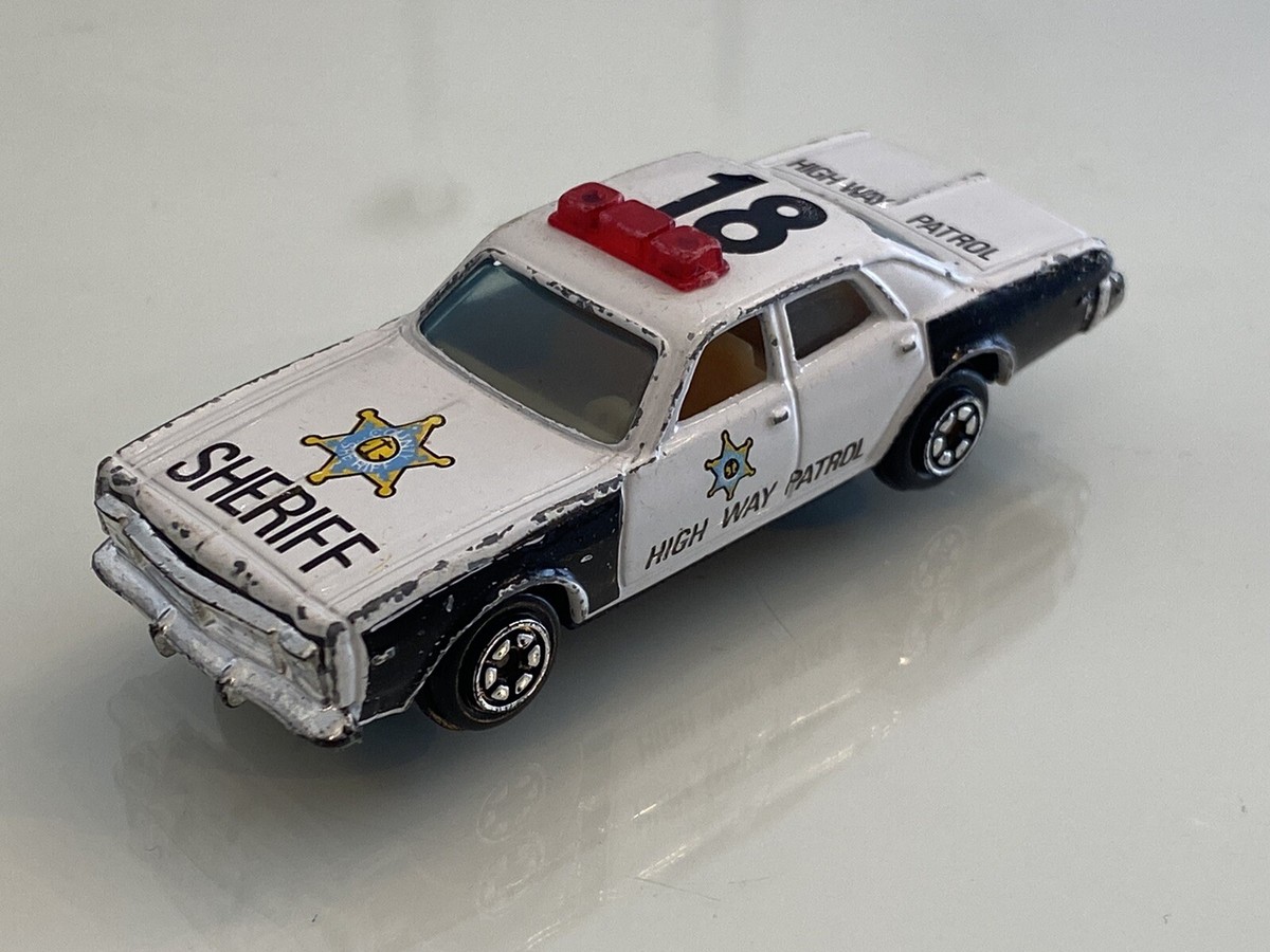当時物 HIGH WAY PATROL POLICE NO.6ブリキ おまけ付 Yatming 1031 Dodge Monaco #18 Sheriff Highway Patrol Police 1/64