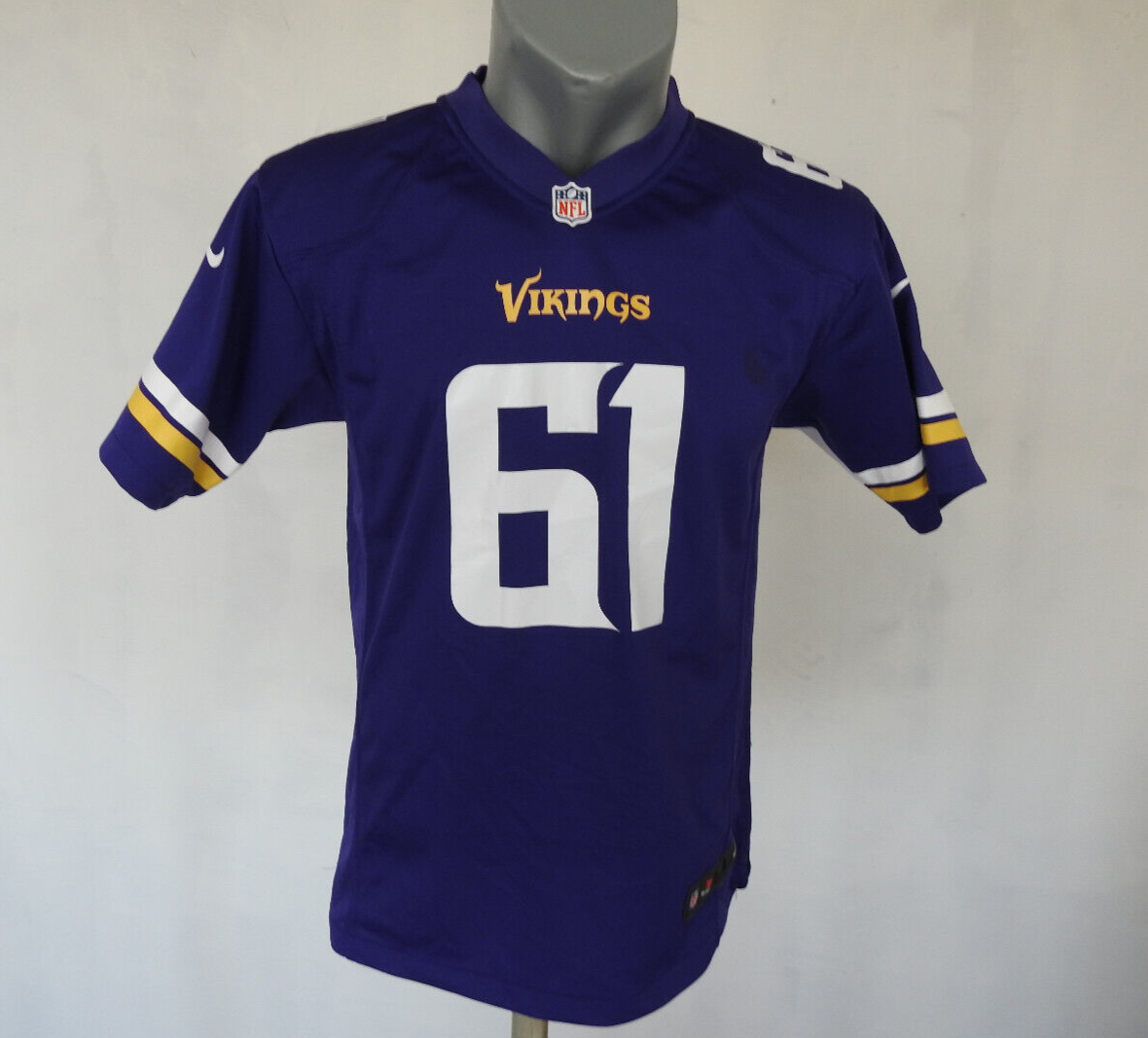 Minnesota Vikings Jersey #61 Nike Purple Shirt Size Boys L NFL