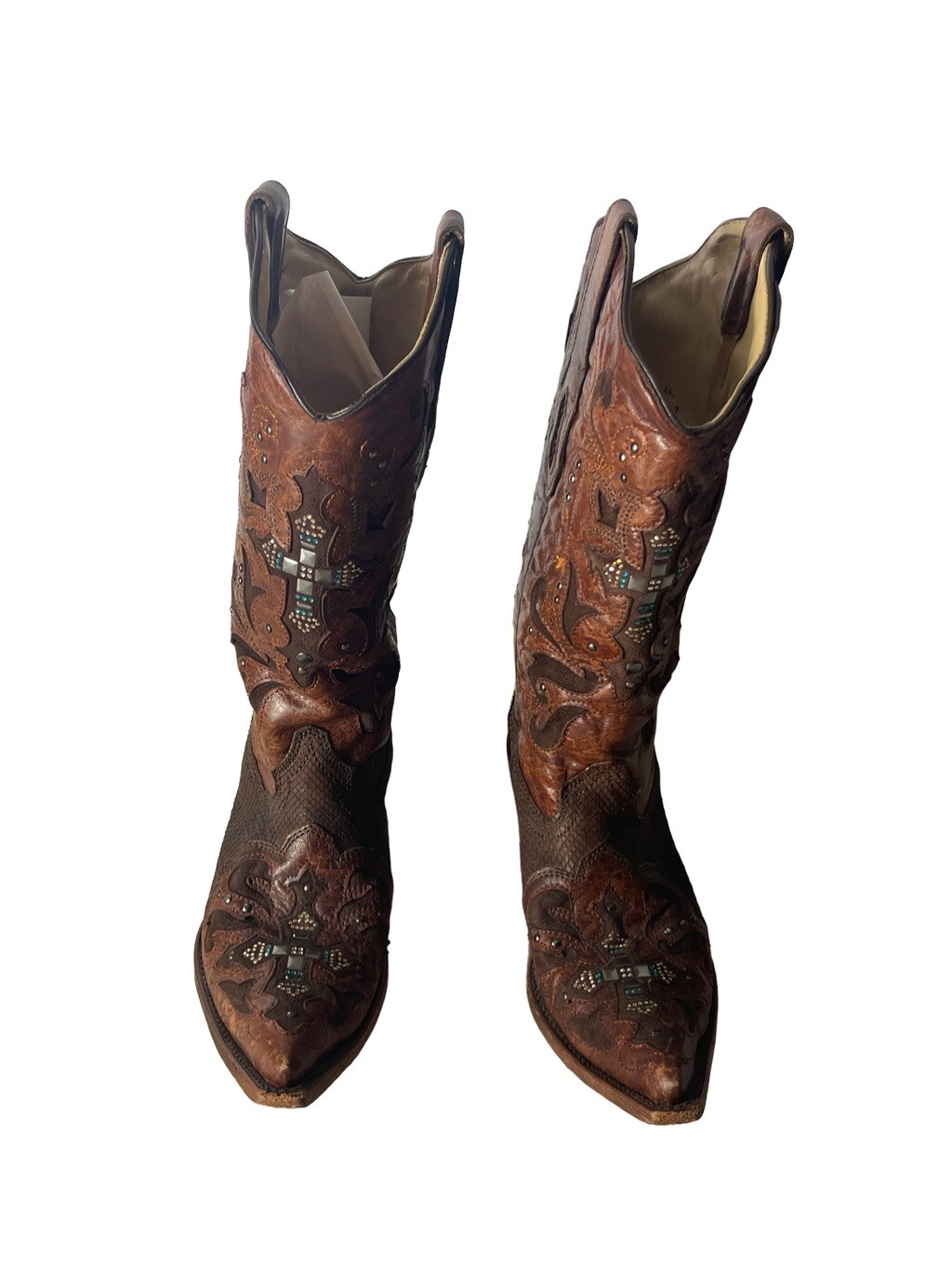 Corral Women's Corral Brown Python Crystal Cross … - image 6