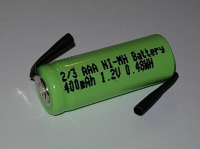 8 x Einzel-Zelle Akku NiMH 2/3AAA 1,2V 400mAh 2/3 AAA Höhe 29,3mm Z-Anschlüsse