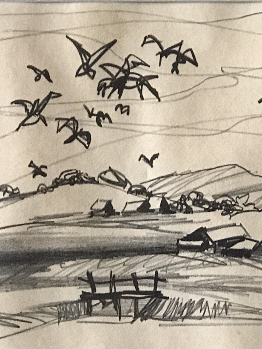JAN STUSSY LANDSCAPE LITHOGRAPH 1960s MODERN IMPRESSIONIST
