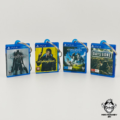 Playstation 4 / PS4 Keychain - Miniature Resin Game Case