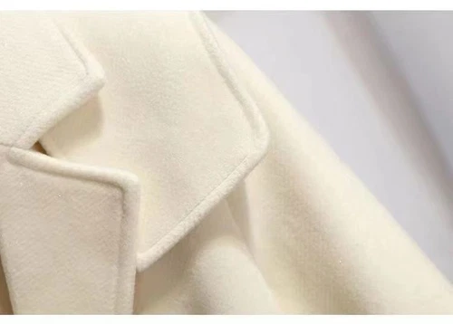 New Autumn Winter Wool Jacket Womens Clothing Coat Slim Fit Belt Elegant Outwear - Picture 12 of 18