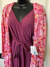 NWT 2pc WRAP DRESS MICHELLE XL & CAROLINE SWEATER M STRETCH MAUVE PINK LULAROE