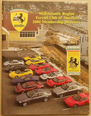 Ferrari Club of America Mid-Atlantic Region 2006 Members Mitglieder no buch book