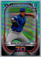 2021 Bowman Chrome Scouts Top 100 Aqua Refractor RC Rookie /125 Brailyn Marquez