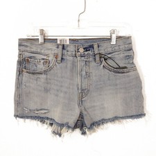 Levis 501 Denim Cutoff Shorts Size 26 Mid Rise Med Blue Vintage Wash NEW Tag B80