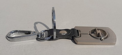 Opel Automobile Metalic Keychain Key Ring Key Holder Leather Strap Silver Tune - Picture 6 of 7