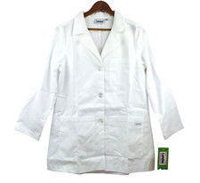 LANDAU Lab Button Coat 8726 Womens S White Back Adjustment NWT