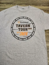 Evan Williams Bourbon Tavern Tour 2022 w/ JMV T-Shirt Men's Size L Gray