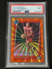 2021-22 Panini Donruss Scottie Barnes Rated Rookie Holo Orange Laser #236 PSA 9