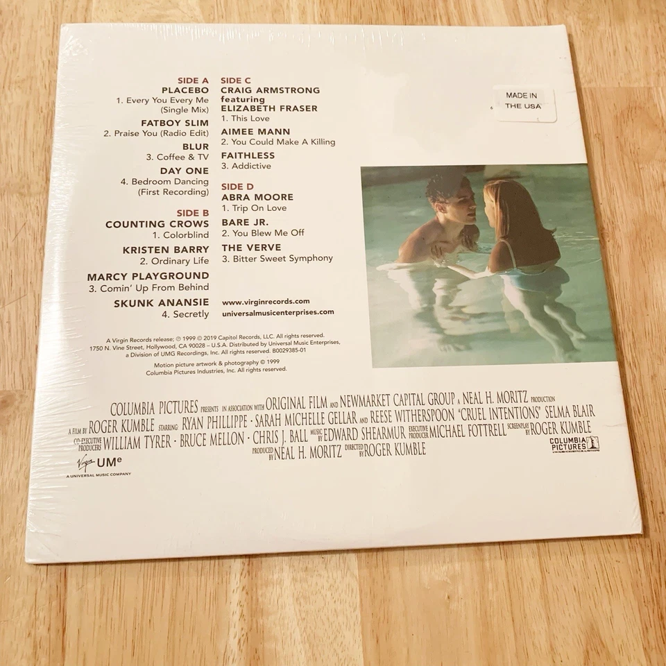 CRUEL INTENTIONS Soundtrack LP Pink Vinyl SEALED-The Verve Blur Counting Crows - Image 2 of 2