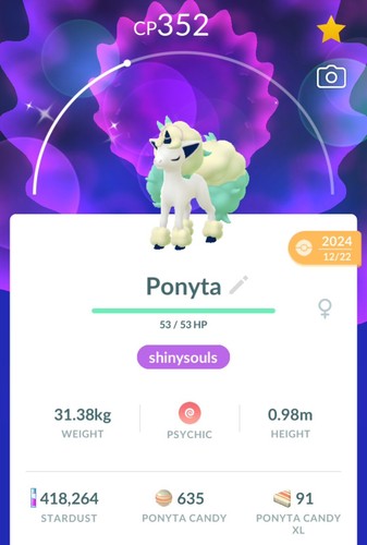 Pokémon Go Shiny Galarian Ponyta Trade! Reg Or 30 Day Friends! *See Description* - 第 1/2 張圖片