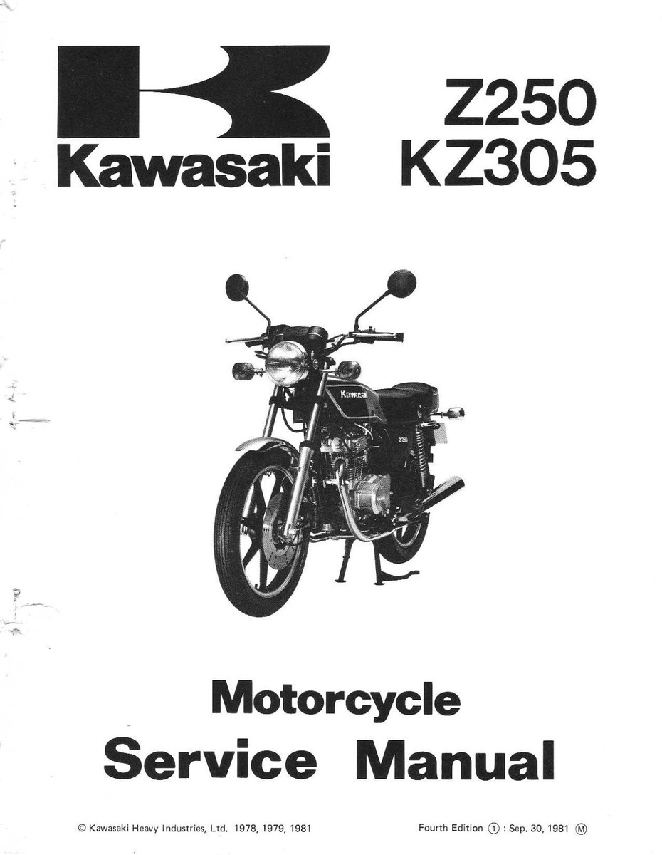 Kawasaki service manual 1979, 1980, 1981 & 1982 Z250 | eBay