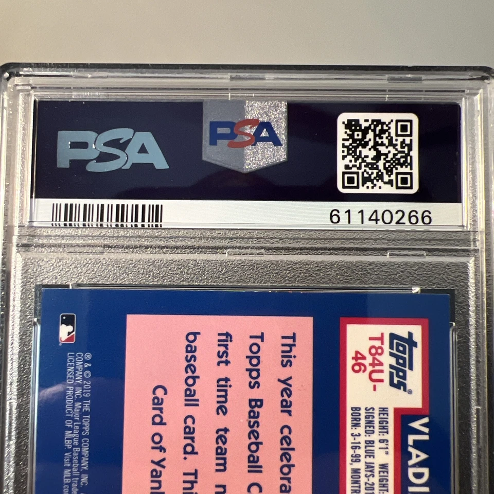 2019 Topps Silver Pack Vladimir Guerrero Jr. 84 Chrome PROMO GREEN REF/99 PSA 9 - Image 3 of 3