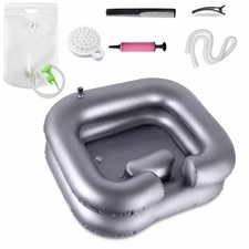Silvery Inflatable Shampoo Basin Hair Washing Bowl With 2.5 GL Shower Bag