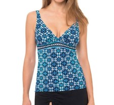 Profile By Gottex D-Cup V-Neck Tankini Top Size 32D
