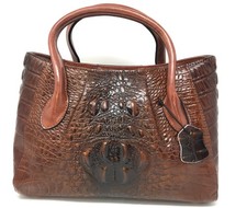 Dolce Zuriel 100% Leather Crocodile Embossed Handbag (Brown) Quiet Luxury
